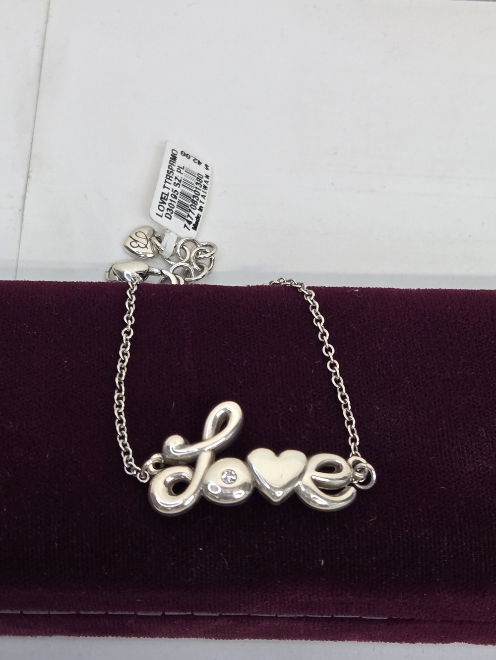 Brighton Silver 'Love' Script Bracelet with Heart Accent